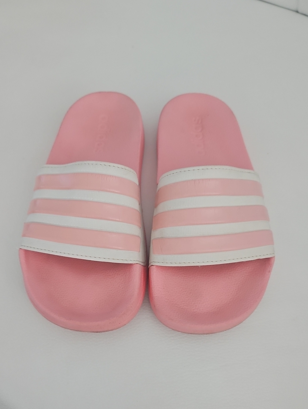 adidas Pink and White Adilette Aqua Sport Slide Sandals